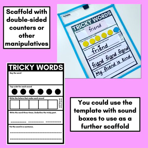 Resource preview 2 for Tricky Word Mapping Templates - Orthographic Mapping for Heart Words