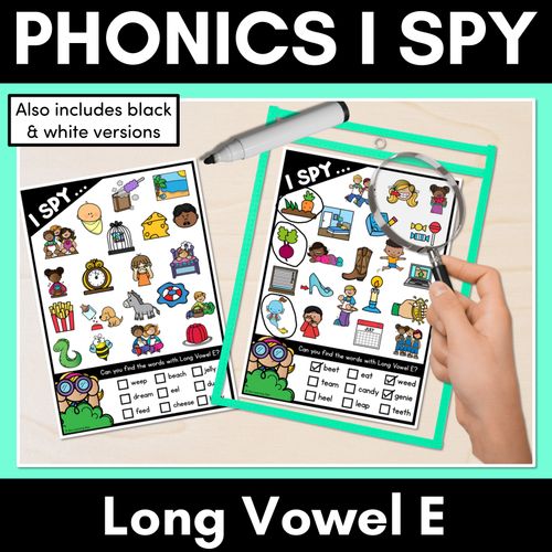 Resource preview 1 for I SPY for LONG VOWEL E WORDS - Decodable Words - 1st & 2nd Grade Phonics Activities