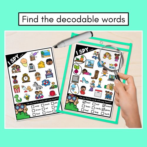 Resource preview 2 for I SPY for LONG VOWEL E WORDS - Decodable Words - 1st & 2nd Grade Phonics Activities