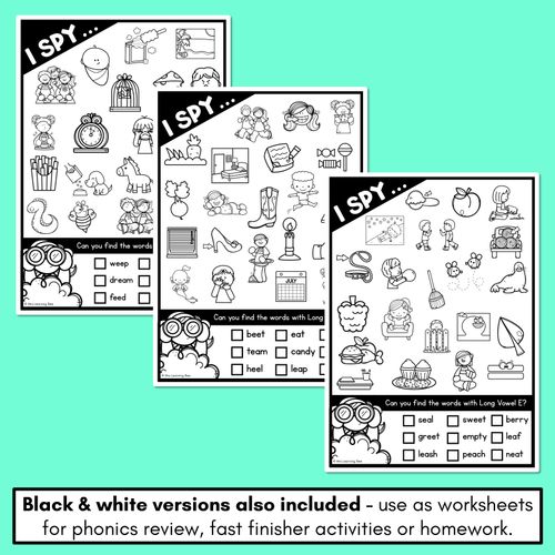 Resource preview 4 for I SPY for LONG VOWEL E WORDS - Decodable Words - 1st & 2nd Grade Phonics Activities