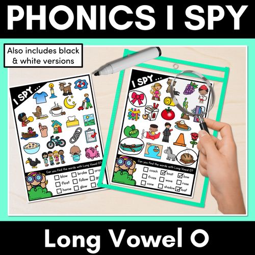 Resource preview 1 for I SPY for LONG VOWEL O WORDS - Decodable Words - 1st & 2nd Grade Phonics Activities