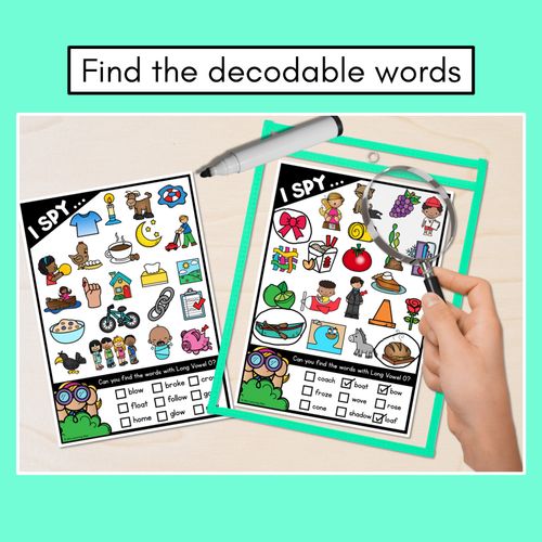 Resource preview 2 for I SPY for LONG VOWEL O WORDS - Decodable Words - 1st & 2nd Grade Phonics Activities