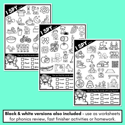 Resource preview 4 for I SPY for LONG VOWEL O WORDS - Decodable Words - 1st & 2nd Grade Phonics Activities