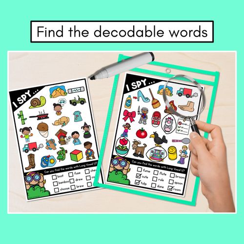 Resource preview 2 for I SPY for LONG VOWEL U WORDS - Decodable Words - 1st & 2nd Grade Phonics Activities