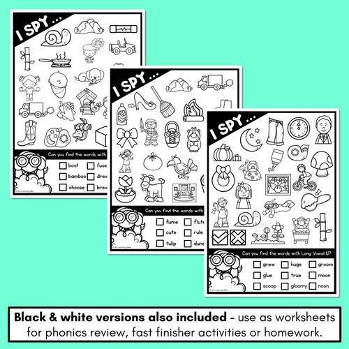 Resource preview 4 for I SPY for LONG VOWEL U WORDS - Decodable Words - 1st & 2nd Grade Phonics Activities