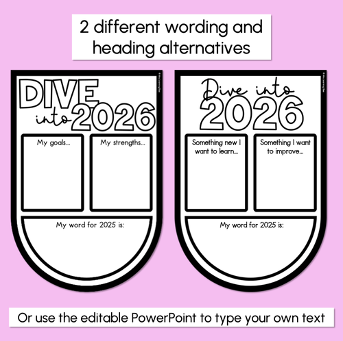 Resource preview 4 for Dive into 2026 - Editable Back to School Display Templates
