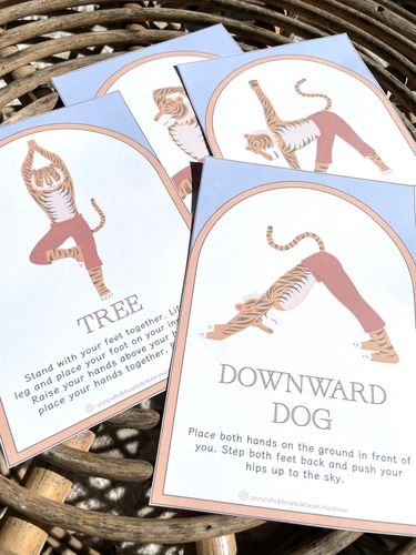 Resource preview 6 for Tiger Yoga- Poster, Cards and Puzzles