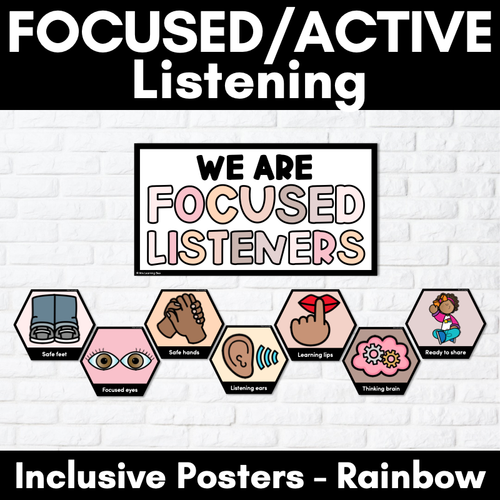 Resource preview 1 for Focused/Active Listening Posters - Inclusive Display - Neutral