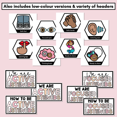 Resource preview 3 for Focused/Active Listening Posters - Inclusive Display - Neutral