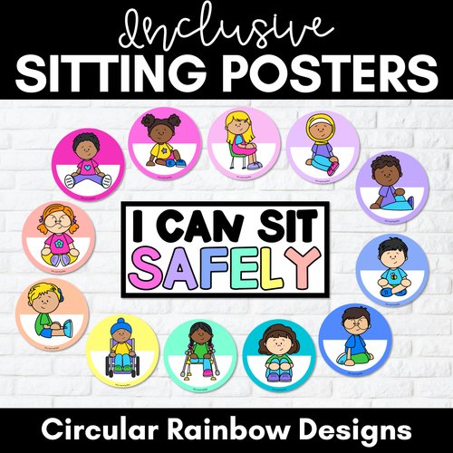 Resource preview 1 for Inclusive Sitting Posters & Display - Circular Rainbow Design