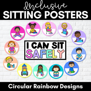 Inclusive Sitting Posters & Display - Circular Rainbow Design