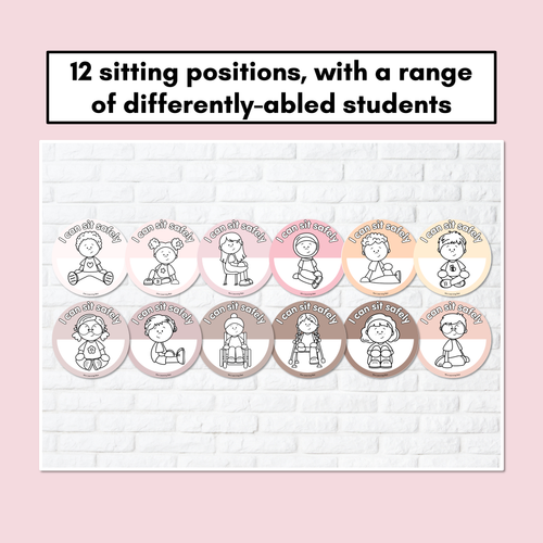 Resource preview 2 for Inclusive Sitting Posters & Display - Circular Neutral Design