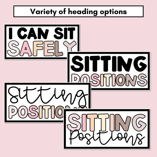 Resource preview 4 for Inclusive Sitting Posters & Display - Circular Neutral Design