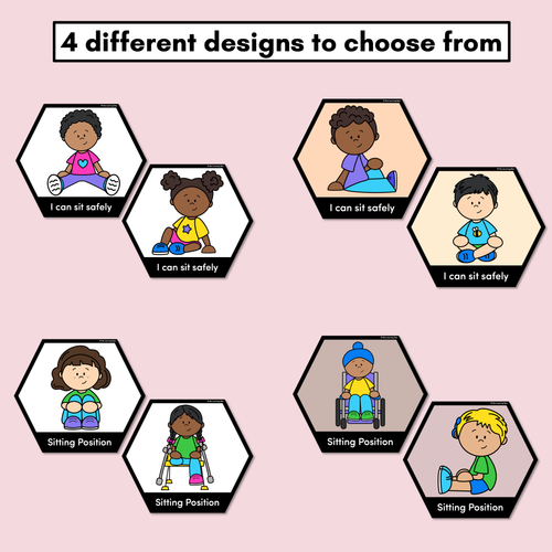 Resource preview 3 for Inclusive Sitting Posters & Display - Hexagonal Neutral Design