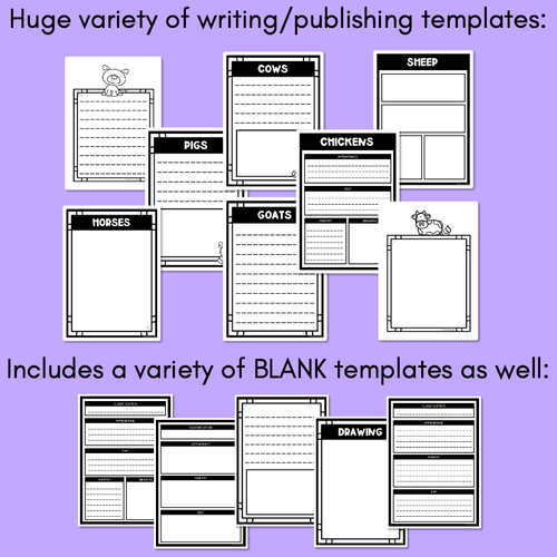 Resource preview 4 for INFORMATIVE TEXT WRITING TEMPLATES - Farm Animals Writing Templates for K-2