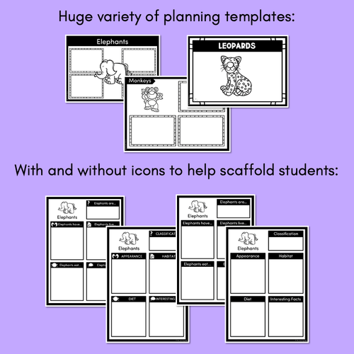 Resource preview 3 for INFORMATIVE TEXT TEMPLATES - Zoo Animals Writing Templates for K-2