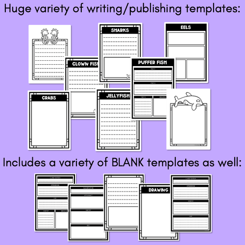 Resource preview 4 for INFORMATIVE TEXT TEMPLATES - Sea Creatures Writing Templates for K-2