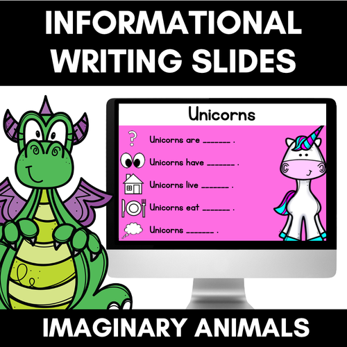 Resource preview 1 for IMAGINARY ANIMALS Information Writing Slides