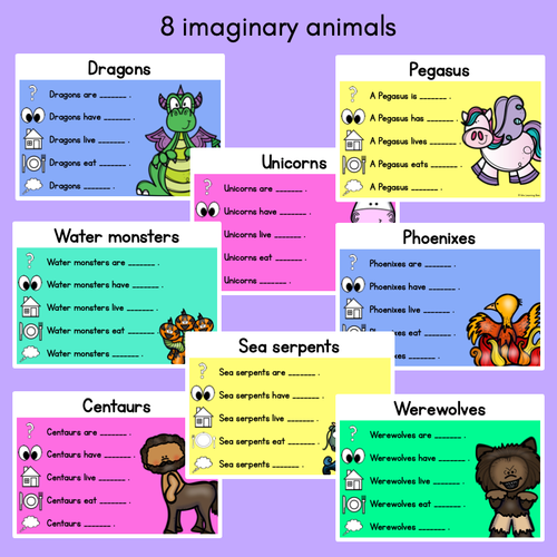 Resource preview 2 for IMAGINARY ANIMALS Information Writing Slides