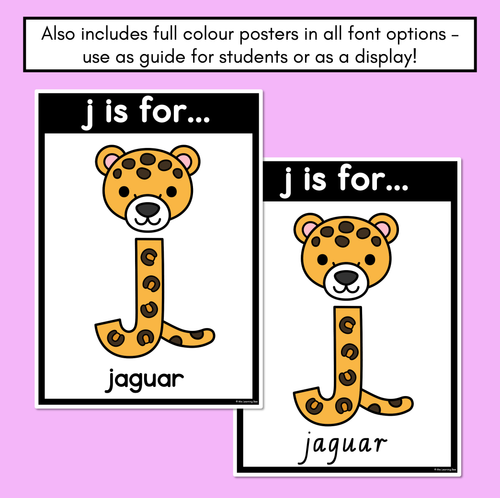 Resource preview 4 for Beginning Sound Crafts - LOWERCASE Letter J - J is for Jaguar