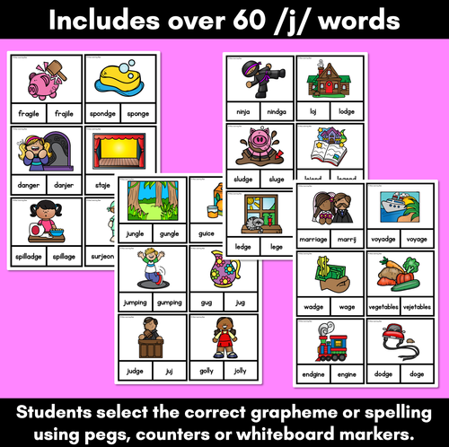 Resource preview 2 for J G DGE GE CLIP CARDS - Consonant Sounds Phonics Game