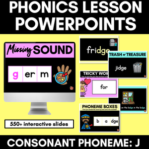 Consonant Sound J PowerPoint - J G DGE GE