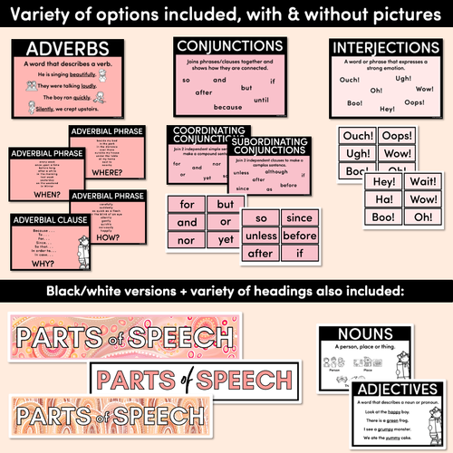 Resource preview 4 for PARTS OF SPEECH POSTERS - The Jagun Collection