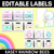 1 for EDITABLE LABELS- The Kasey Rainbow Collection - RAINBOW BEES