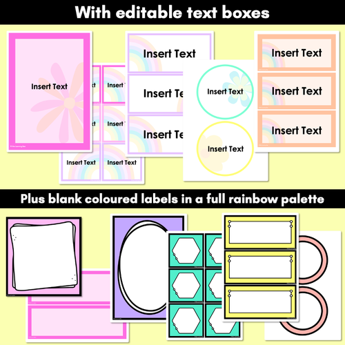 Resource preview 4 for EDITABLE LABELS- The Kasey Rainbow Collection - RAINBOW BUDS