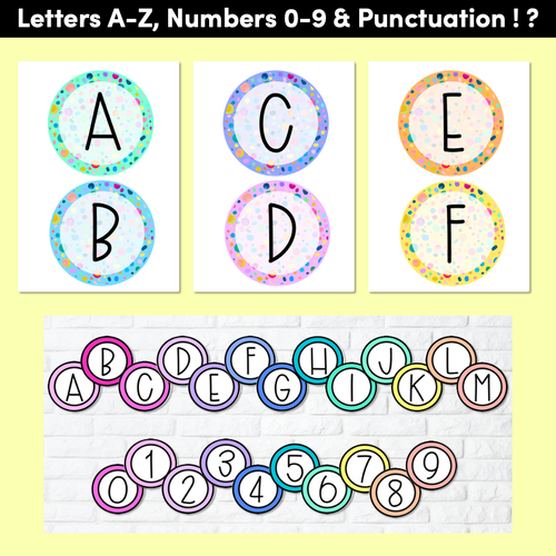 Resource preview 2 for BUNTING & ACCENTS - Alphabet + Numbers - The Kasey Rainbow Collection