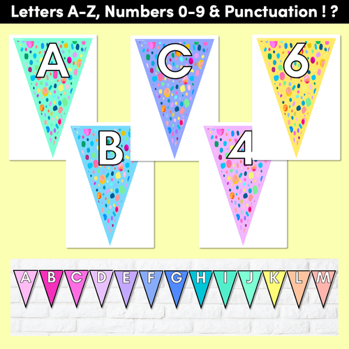 Resource preview 3 for BUNTING & ACCENTS - Alphabet + Numbers - The Kasey Rainbow Collection