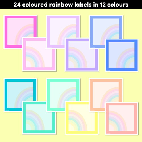 Resource preview 3 for BOOK BOX HOLDER EDITABLE LABELS- The Kasey Rainbow Collection - Rainbow Speckles