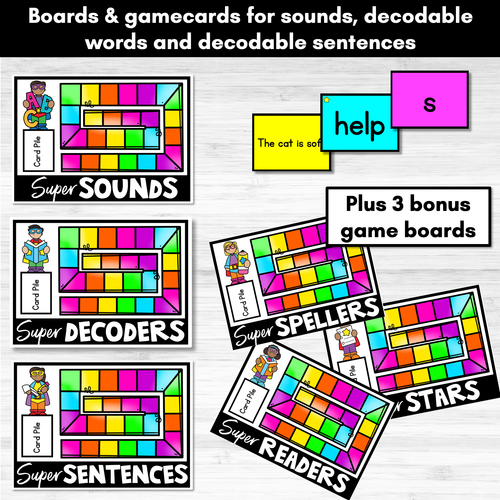 Resource preview 2 for CVC Phonics Board Games - Sounds, Decodable Words and Sentences