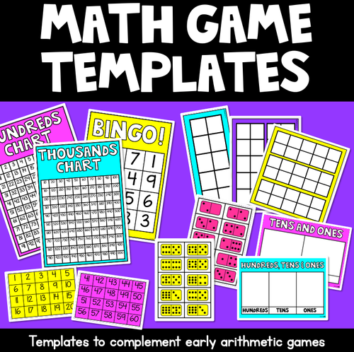 Resource preview 1 for Math Game Printables - Ten Frames Hundreds Charts & More