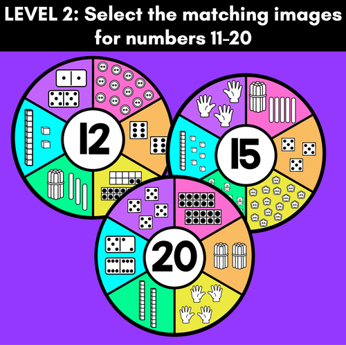 Resource preview 3 for Number Wheels 1-20 - Kindergarten Math Center