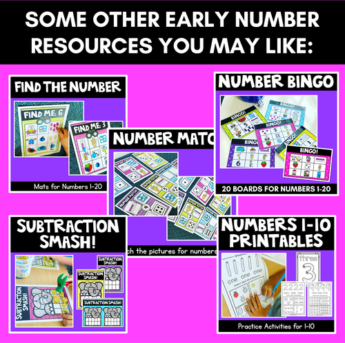 Resource preview 4 for Number Wheels 1-20 - Kindergarten Math Center