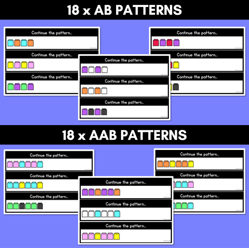 Resource preview 2 for Patterns in Kindergarten Task Cards - Snap Cubes or Unifix Cubes