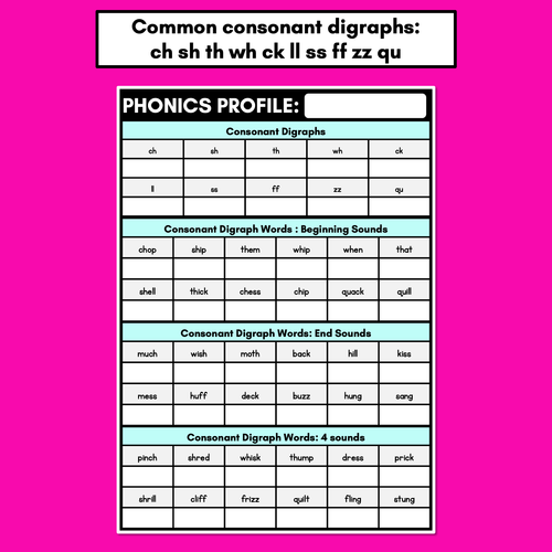 Resource preview 3 for Phonics Profile Assessments