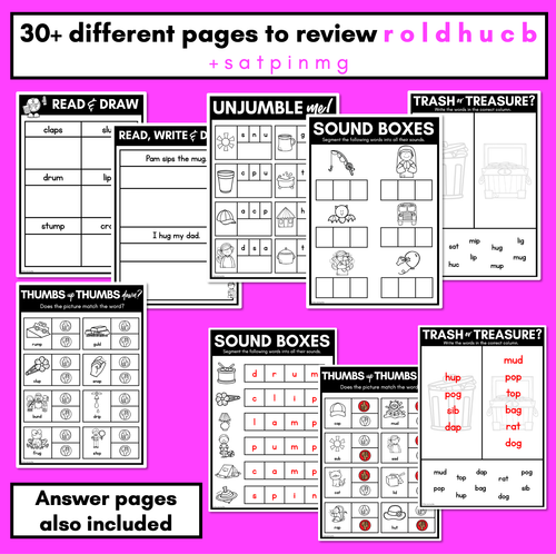 Resource preview 3 for CVC Worksheets - PHONICS REVIEW for Kindergarten Set 2