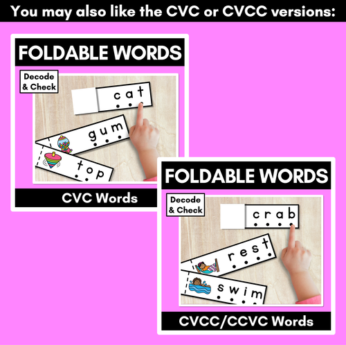 Resource preview 4 for Consonant Digraph Word Foldable Strips - Decodable Words for Phonics Lessons