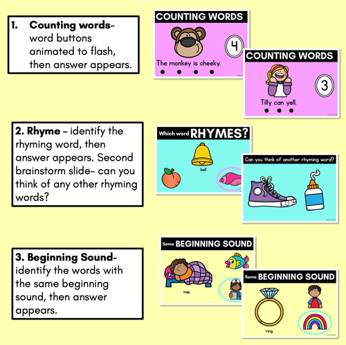 Resource preview 4 for Phonological Awareness Warm Up PowerPoint Slides - Set 2