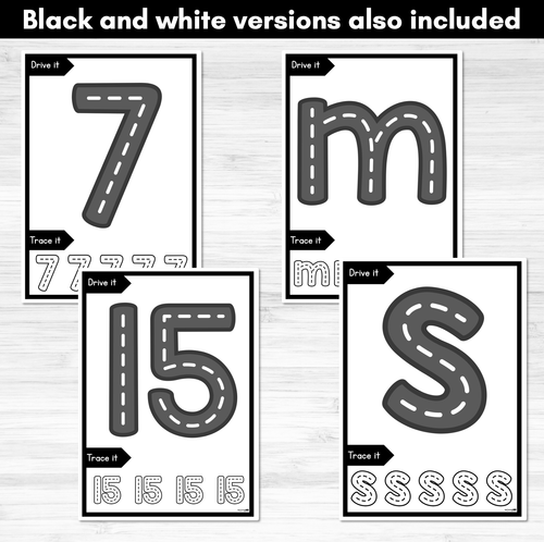 Resource preview 4 for FINE MOTOR TEMPLATES - Drive It Trace It - Alphabet & Numbers