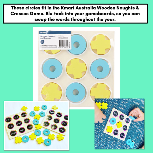 Resource preview 2 for Noughts and Crosses DECODABLE Templates for Kmart Wooden Game