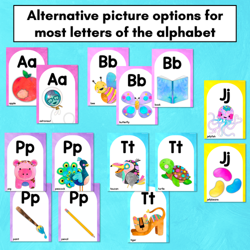 Resource preview 4 for Alphabet Posters - The Kutopia Collection - Watercolour Rainbow with Watercolour Images