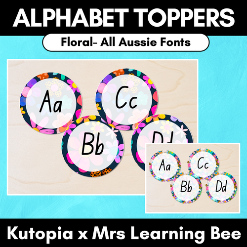 Resource preview 1 for Alphabet Toppers - The Kutopia Collection - Floral