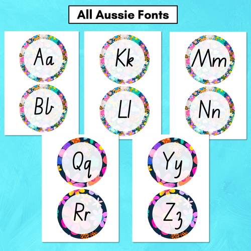 Resource preview 2 for Alphabet Toppers - The Kutopia Collection - Floral