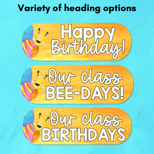 Resource preview 2 for Classroom Birthdays Display - The Kutopia Collection - Our Class Bee-Days