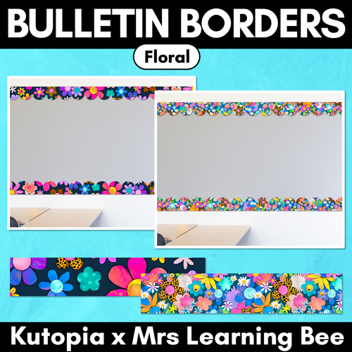 Resource preview 1 for Bulletin Borders - Floral - The Kutopia Collection