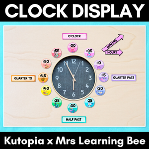 Clock Display - Watercolour Rainbow - The Kutopia Collection