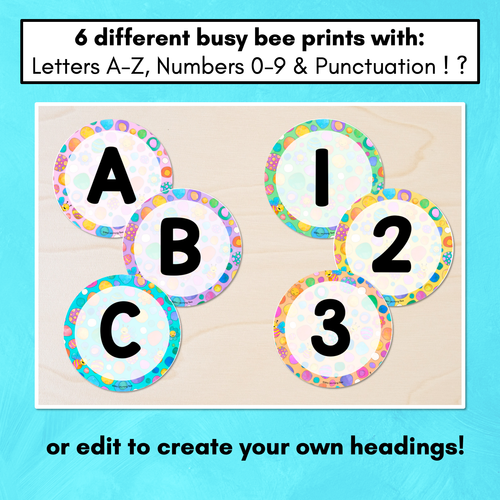 Resource preview 2 for Editable Accents  - Alphabet & Numbers - The Kutopia Collection - Busy Bees